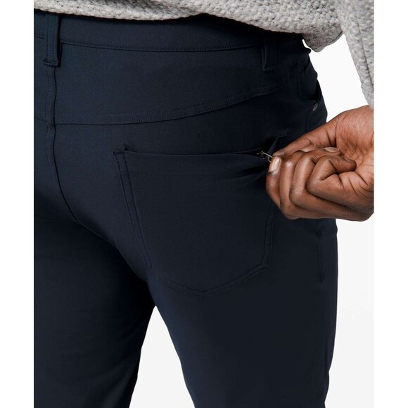 Lululemon ABC Pants Warpstreme Slim Fit 5 Pocket Mens 36x26 Navy Blue M5AQGS - Picture 2 of 13